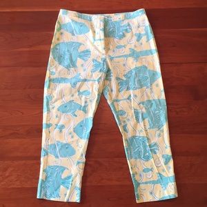 Lily Pulitzer Crop Pants Size 12 Fish Pattern